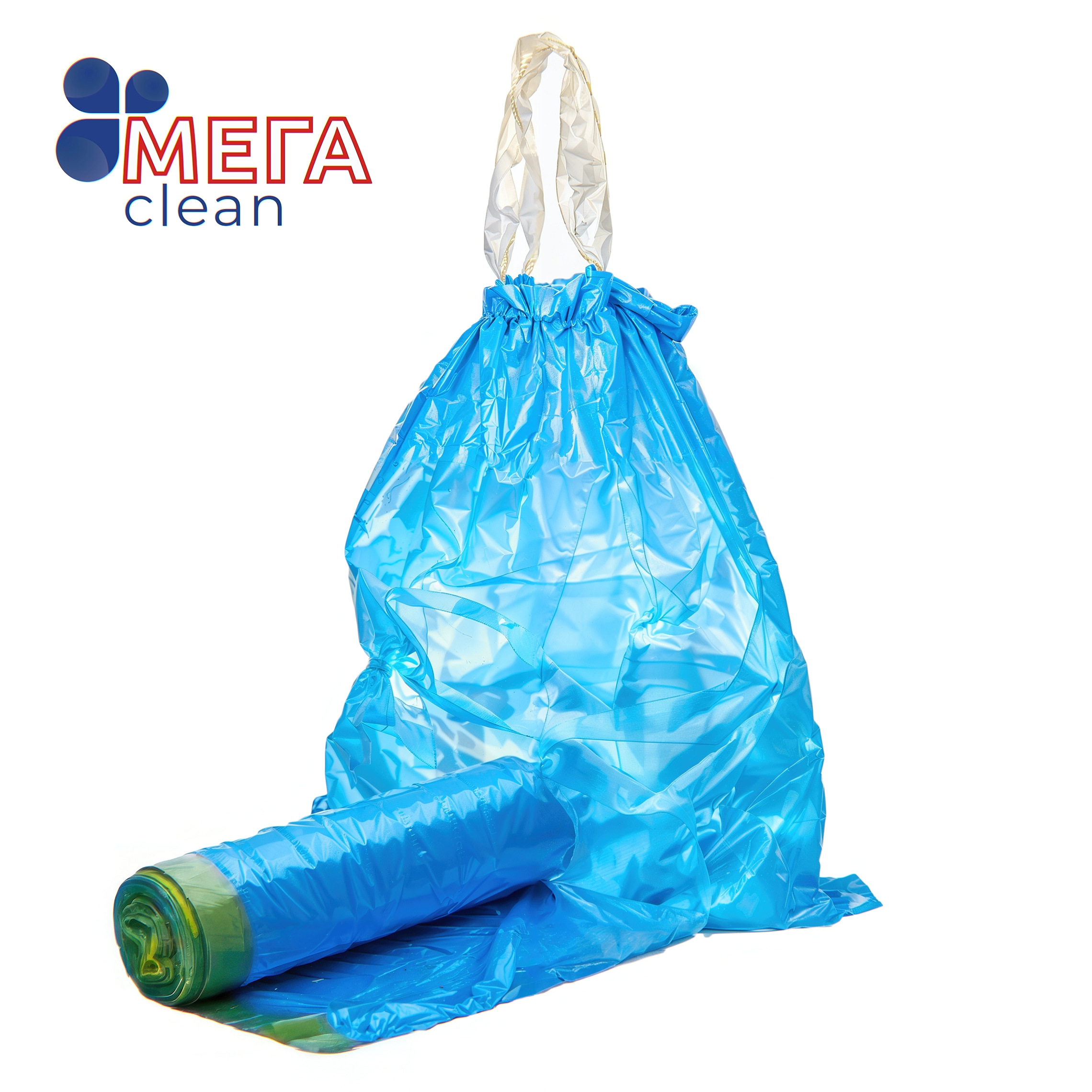 Купить Пакет мусорный с завязками эконом 60 л, ТМ «МЕГА CLEAN» оптом, в наличии и на заказ